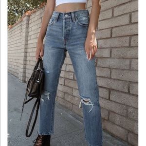 Levi’s 501 Cropped Jean Vintage Denim Medium sz29